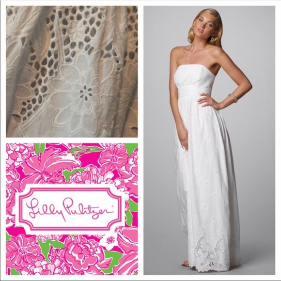 Lilly Pulitzer Ali Eyelet White Maxi Dress - Picture 1 of 2